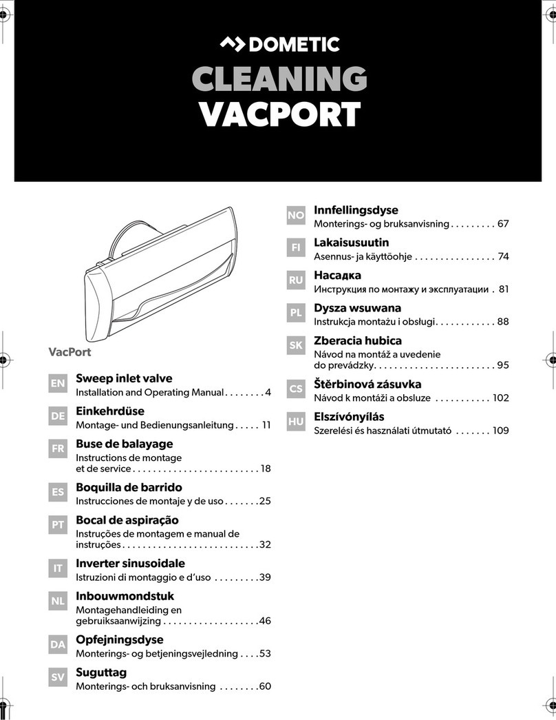 Dometic VacPort Installation and operating manual