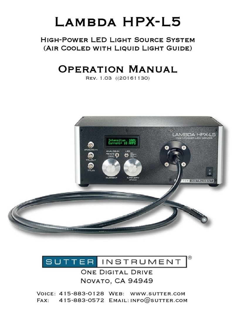 Sutter Instrument Lambda HPX-L5 Operation manual