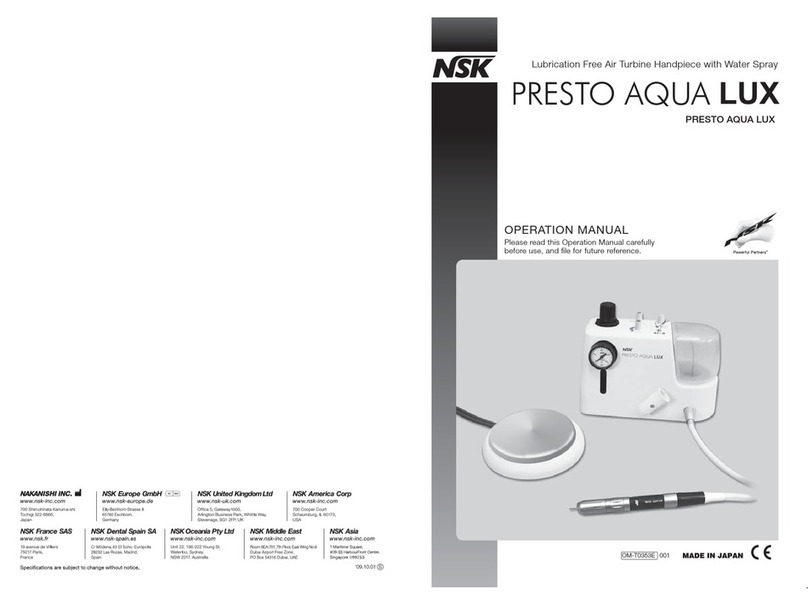 NSK PRESTO AQUA LUX Operation manual