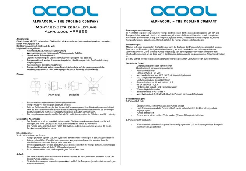 Alphacool VPP655 Installation & operating manual
