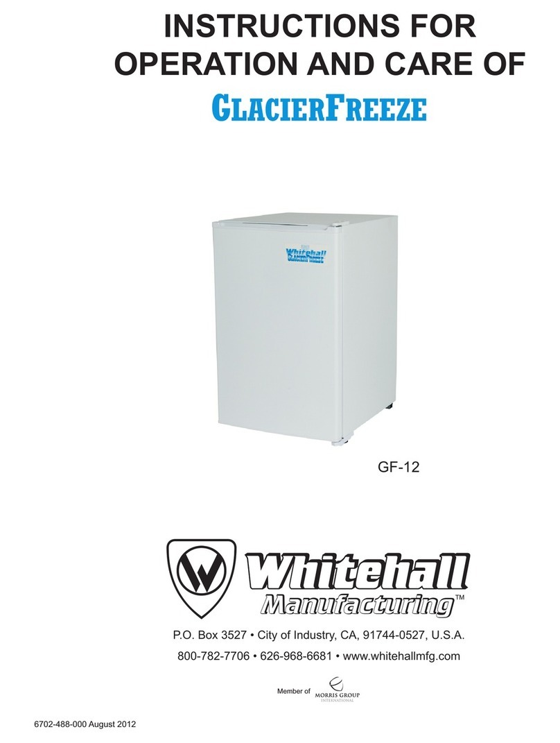 Whitehall GlacierFreeze GF-12 Instructions for operation and care