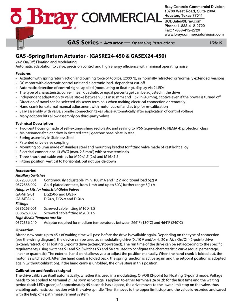 Bray GAS Series operating instructions