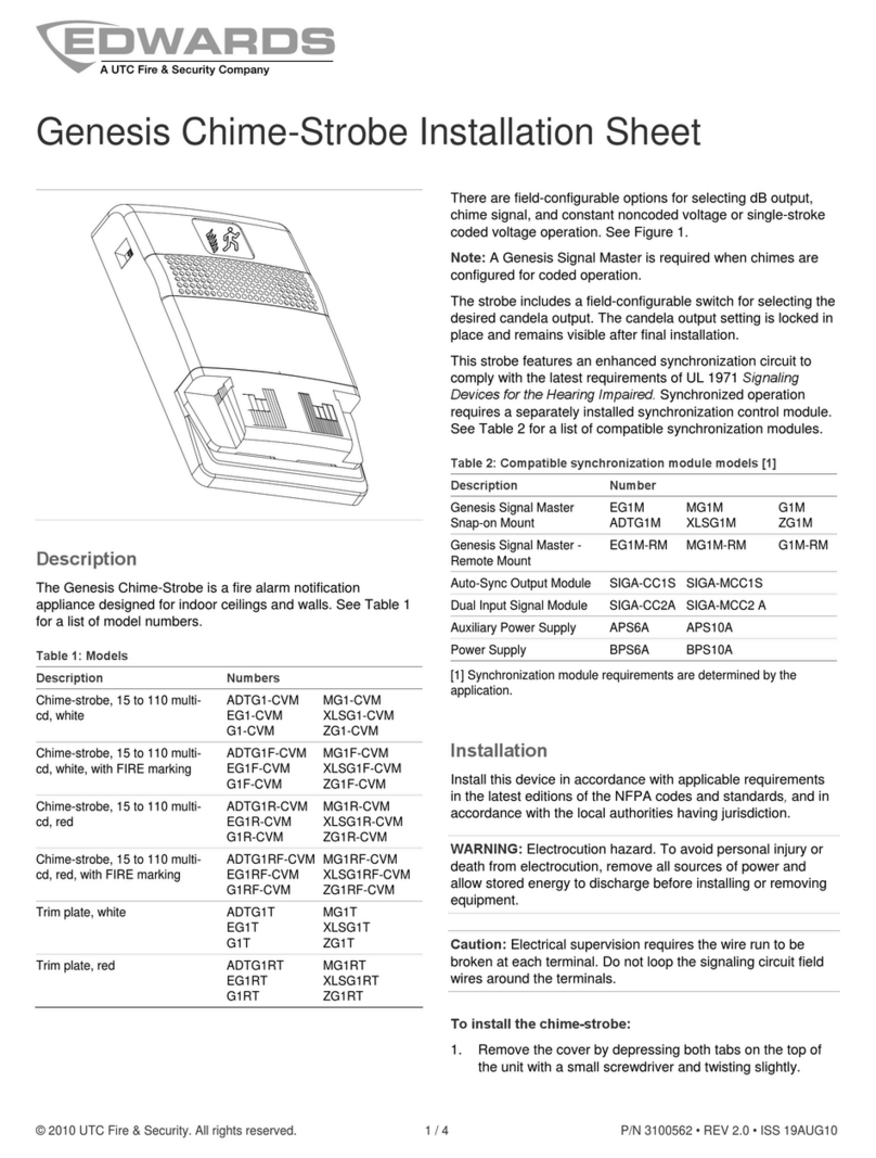 Edwards Genesis Chime-Strobe Series Installation sheet Edwards Genesis Chime-Strobe Series Installation sheet