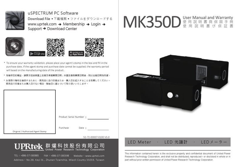 UPRtek MK350D Dimensions and installation guide