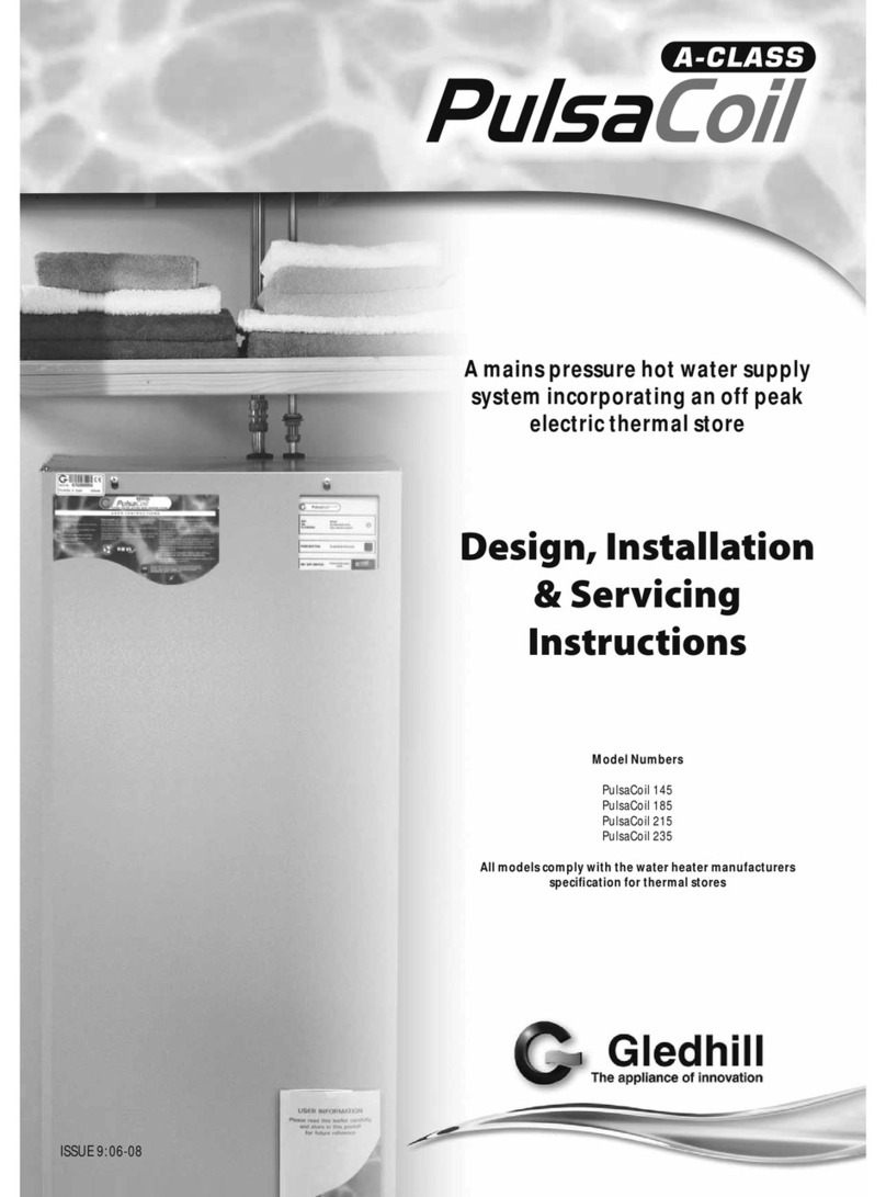 gledhill PulsaCoil 145 Design, installation & servicing instructions