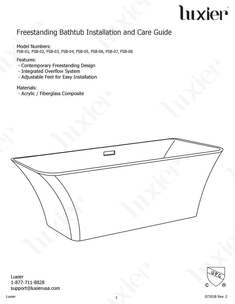 Luxier FSB-01 Installation and care guide Luxier FSB-01 Installation and care guide