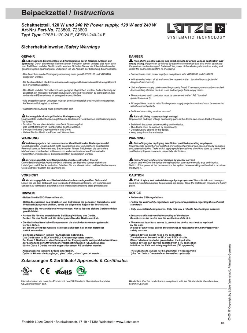 Lütze CPSB1-120-24 E instructions