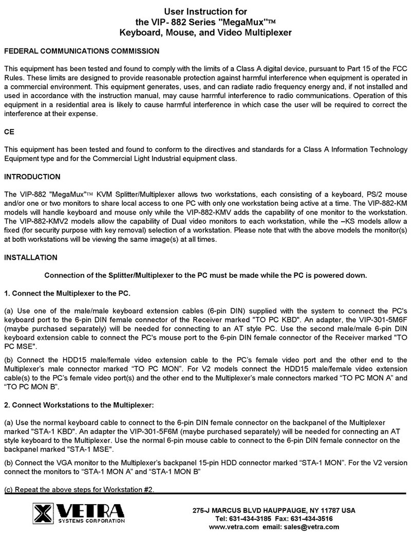 Vetra MegaMux VIP- 882 Series User instruction
