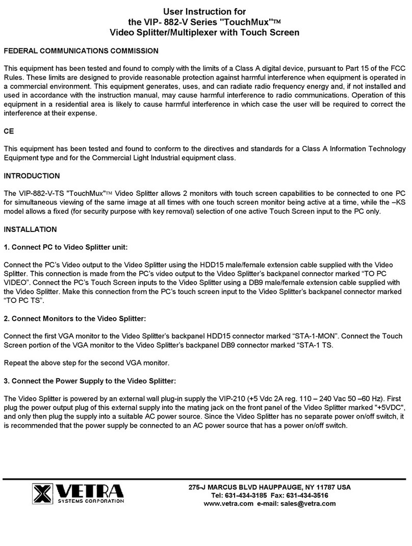 Vetra VIP-882-V-TS User instruction
