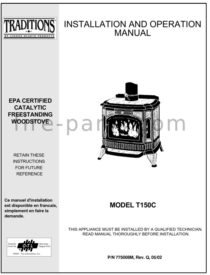 Traditions T150C Installation and operation manual