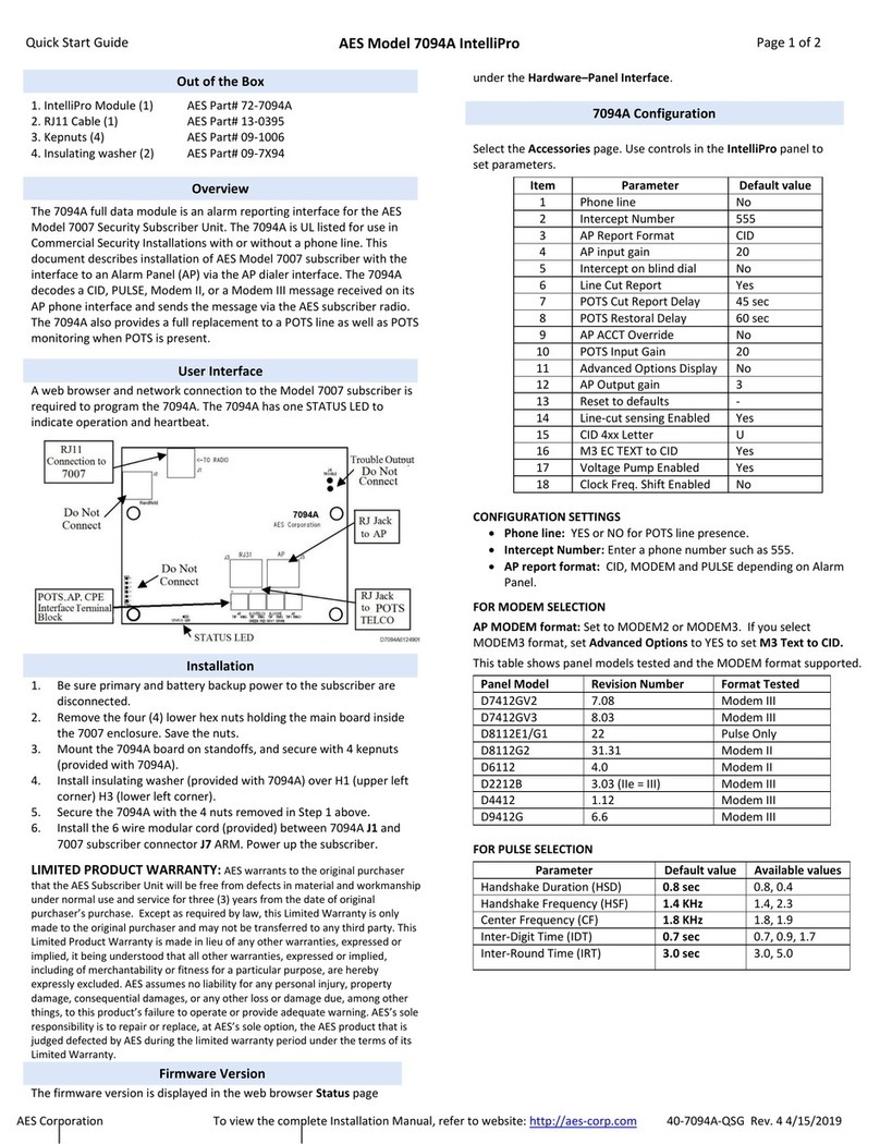AES 7094A IntelliPro quick start guide