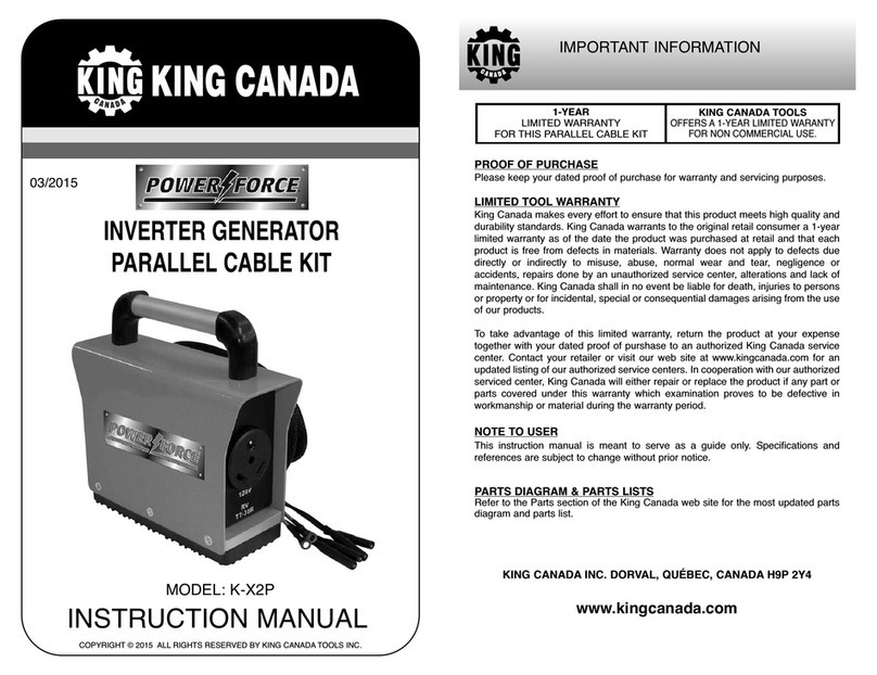 King Canada Power Force K-X2P instruction manual