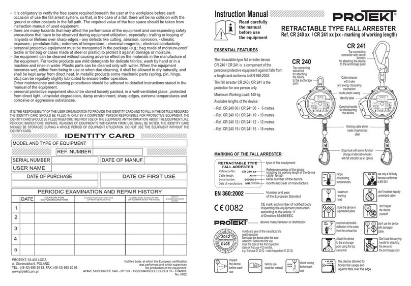 Protekt CR 240 Series instruction manual