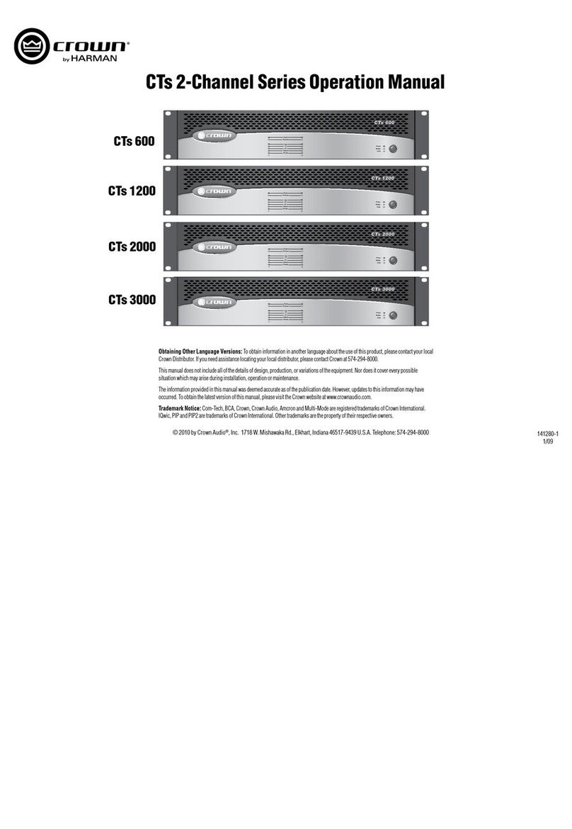 Crown CTs 2-Channel User manual
