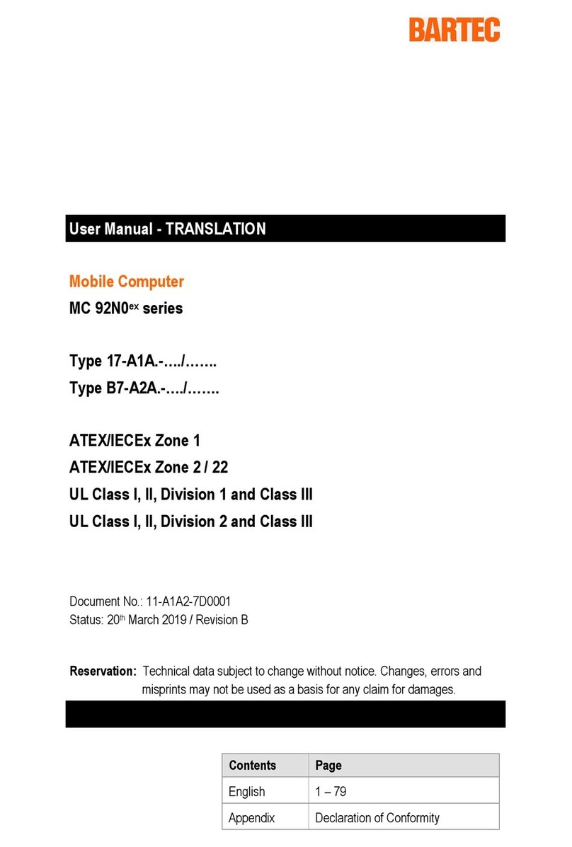 Bartec MC 92N0ex Series user manual