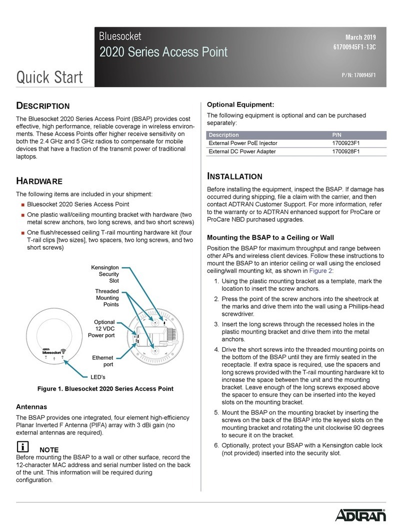 ADTRAN Bluesocket 2020 Series quick start