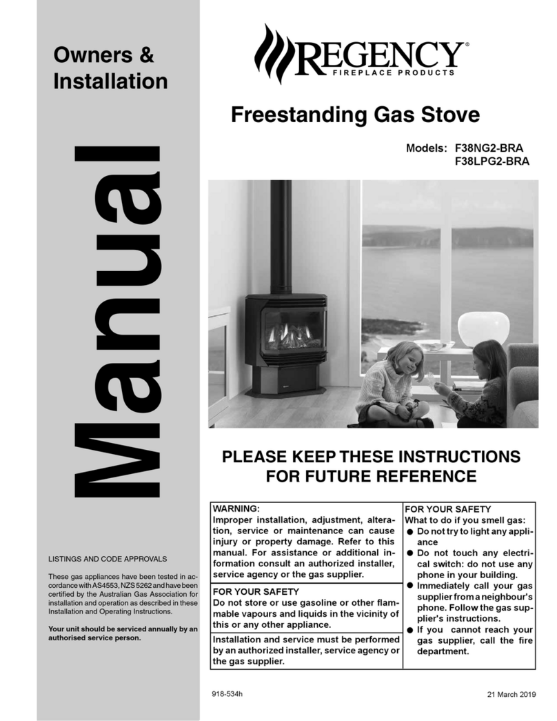 Regency F38NG2-BRA Quick start guide