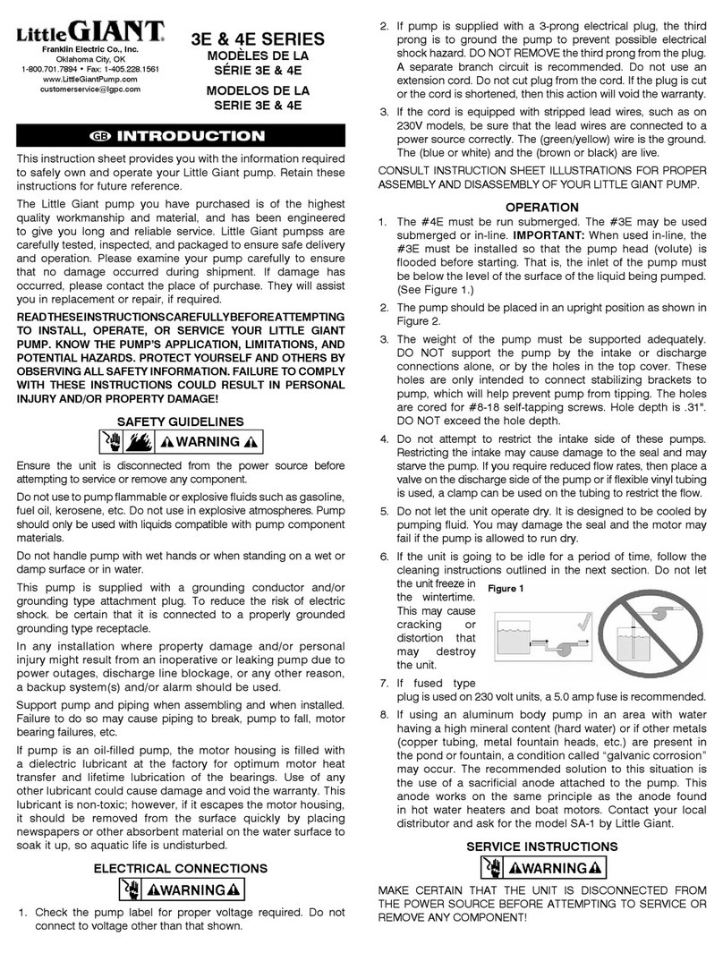 Little Giant 3E Series Operating instructions