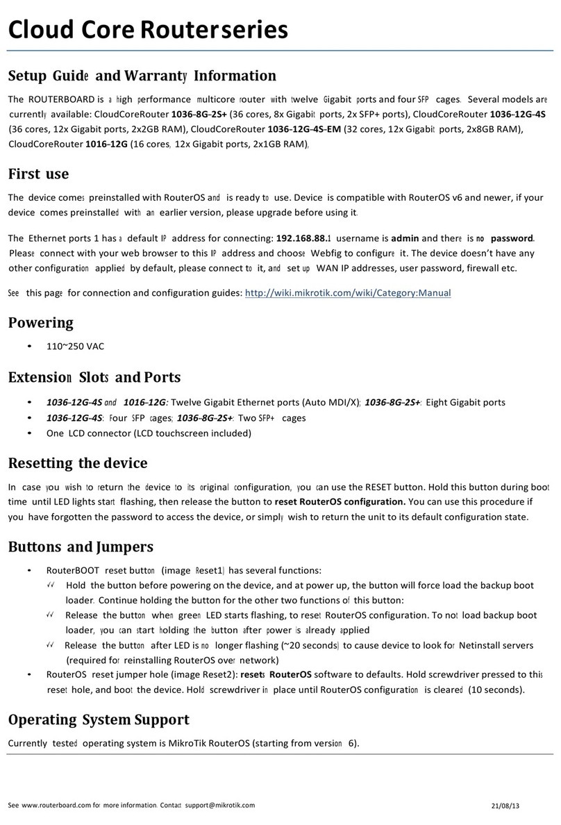 RouterBOARD Cloud Core Series Setup guide RouterBOARD Cloud Core Series Setup guide