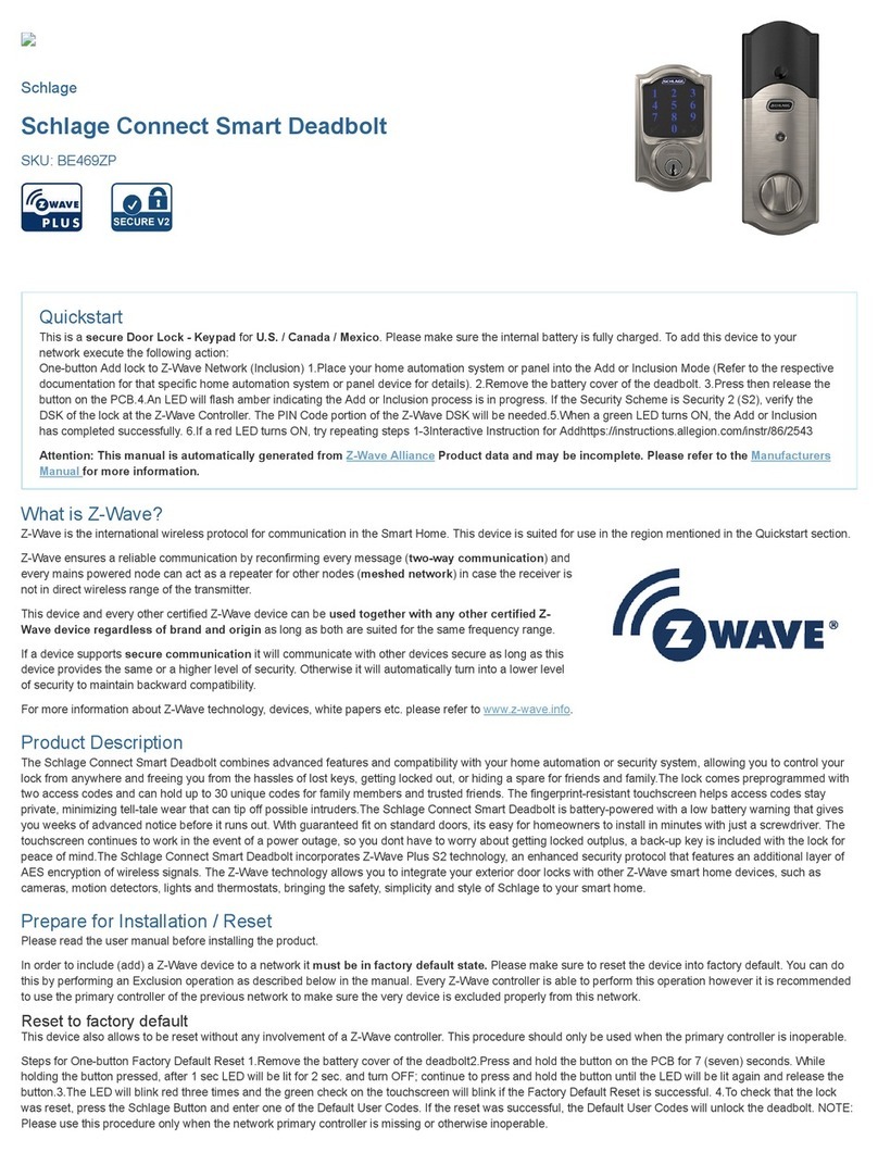 Schlage CONNECT User manual