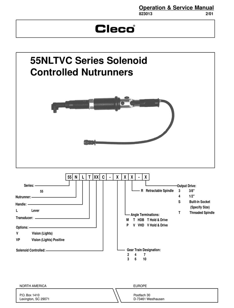 Cleco 55NLTVC Series Installation and operating instructions