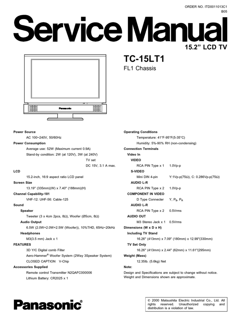 Panasonic TC15LT1 - 15"WIDE LCD TV User manual Panasonic TC15LT1 - 15"WIDE LCD TV User manual