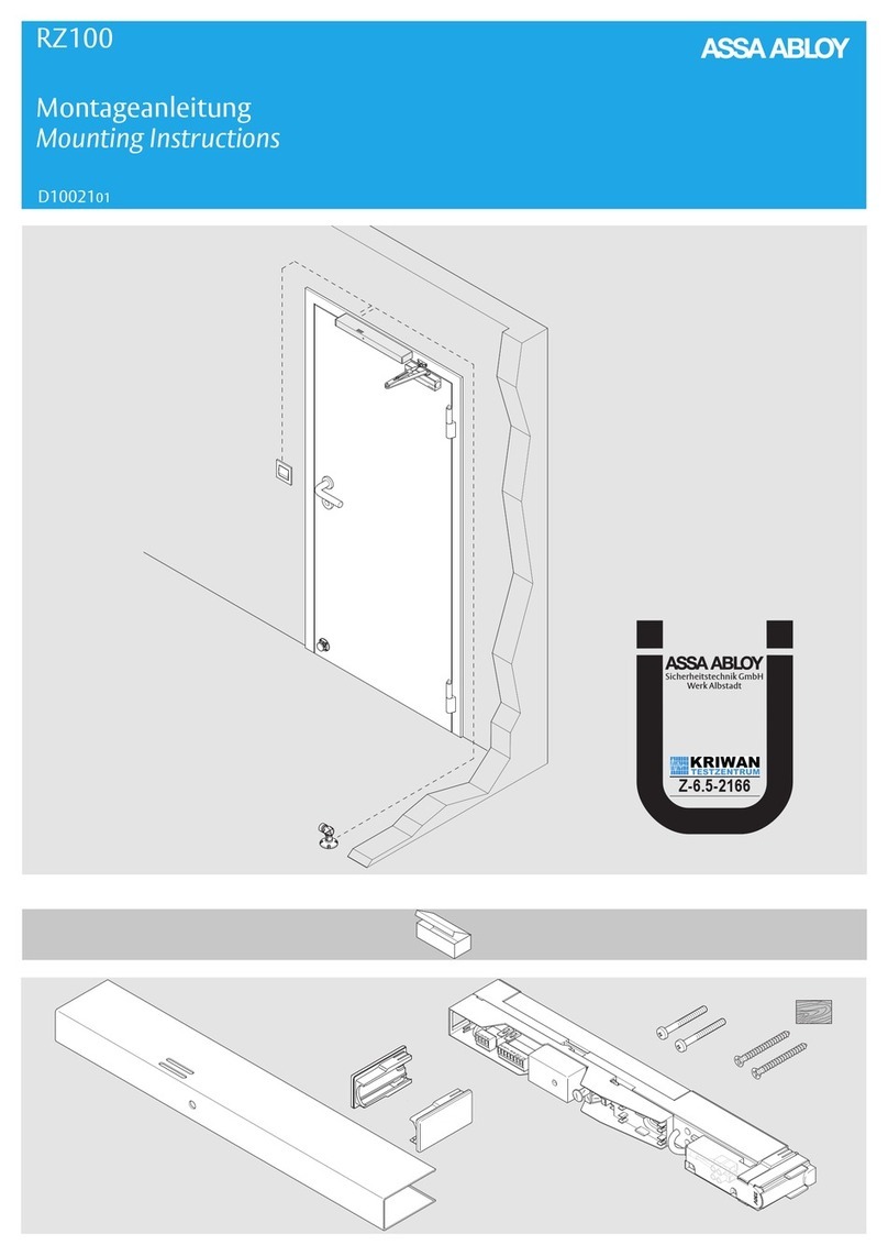 Assa Abloy RZ100 Mounting instructions