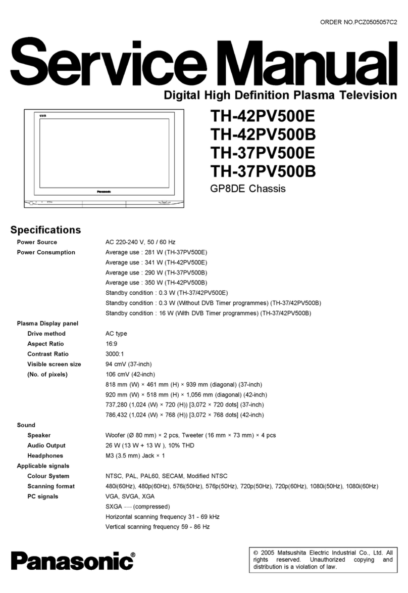 Panasonic TH-42PV500E User manual Panasonic TH-42PV500E User manual