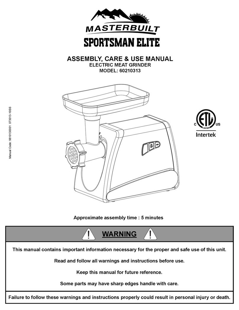Masterbuilt 60210313 Assembly, care & use manual