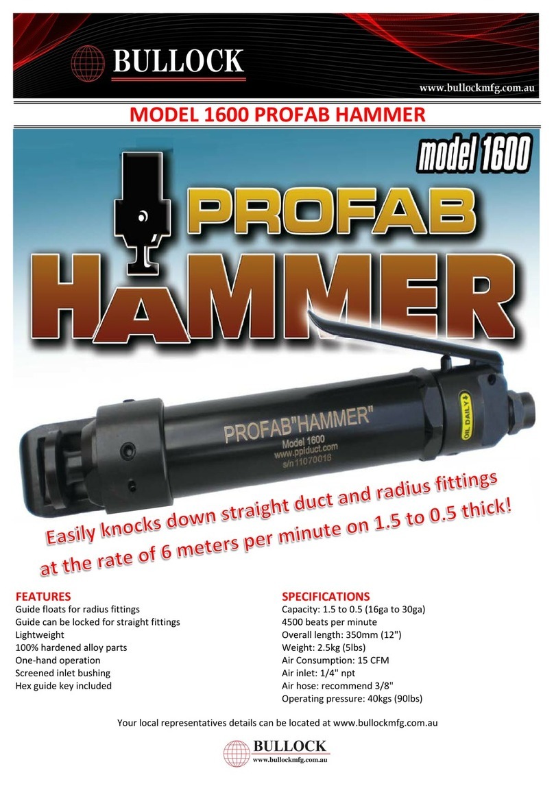 BULLOCK PROFAB HAMMER 1600 User manual