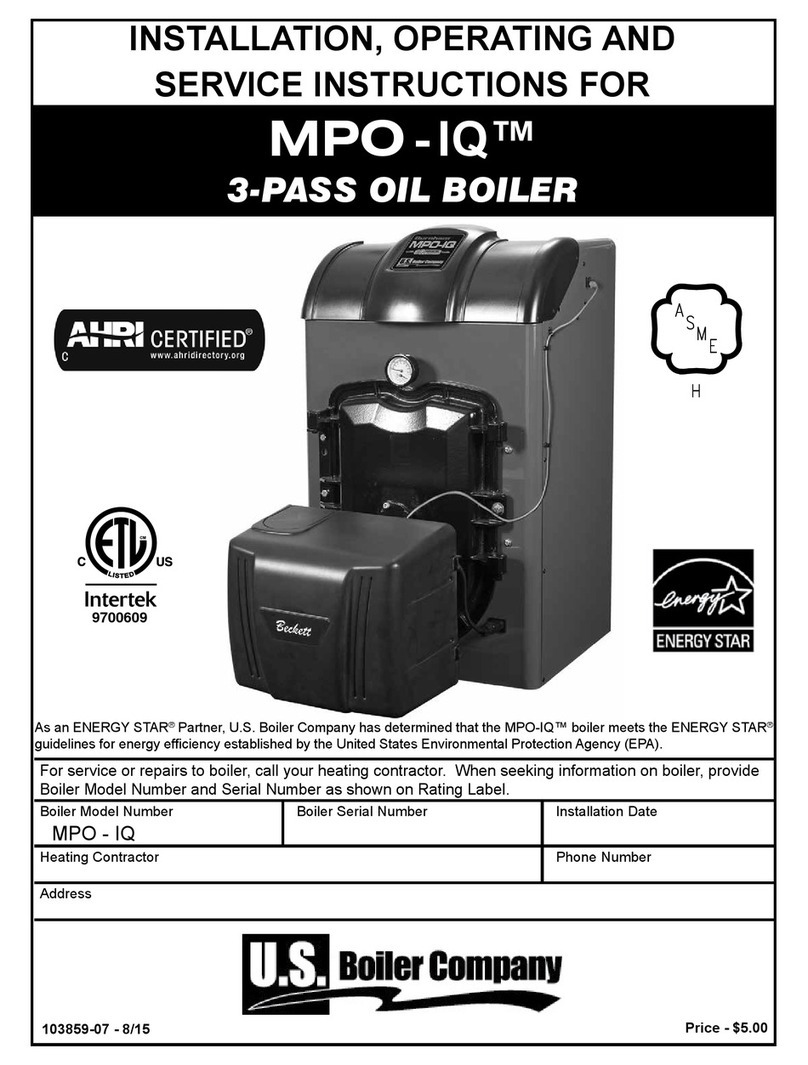 U.S. Boiler Company MPO-IQ Installation, operating and service instructions