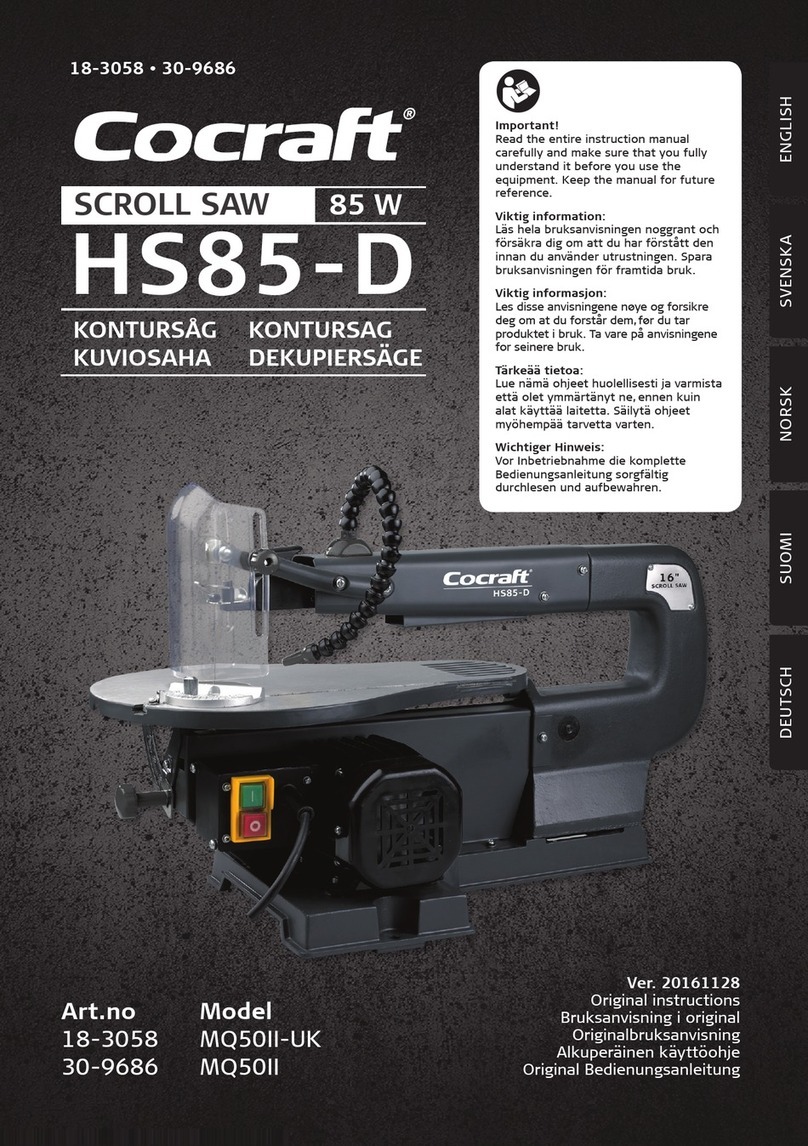 Clas Ohlson Cocraft HS85-D Original instructions