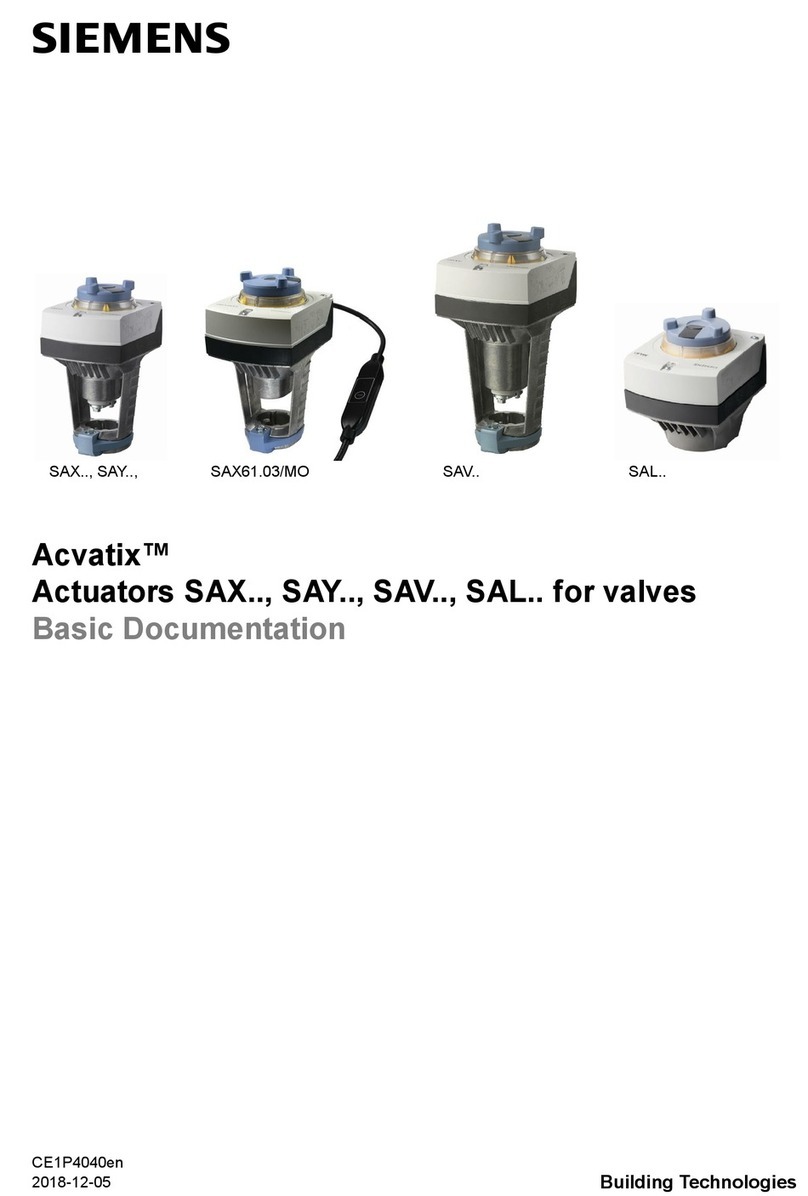Siemens Acvatix SAX Series Operator's manual Siemens Acvatix SAX Series Operator's manual