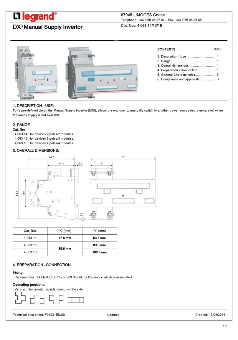 LEGRAND DX3 Series Technical data sheet
