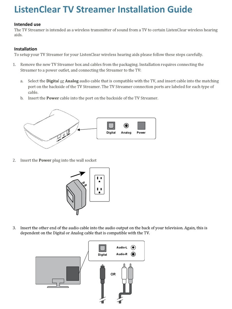 ListenClear Kairos BLE TV Streamer User manual
