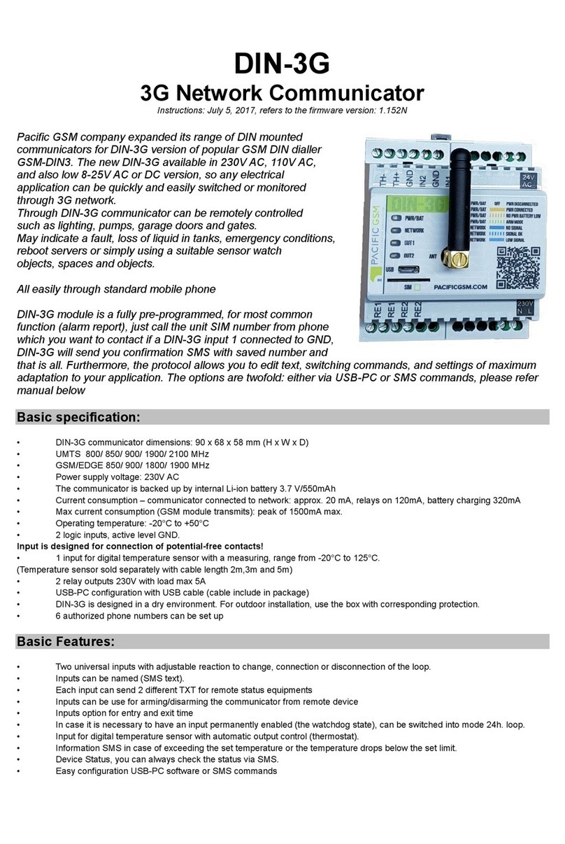 Pacific GSM DIN-3G User manual