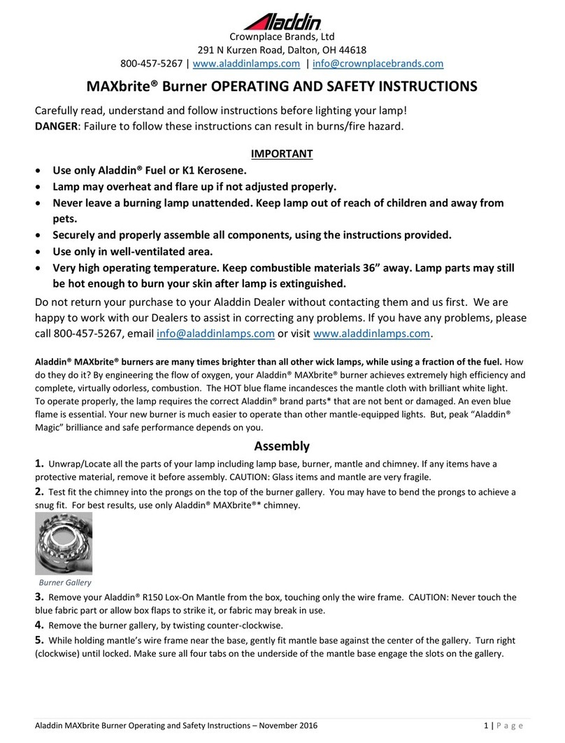 Aladdin MAXbrite Operating and safety instructions