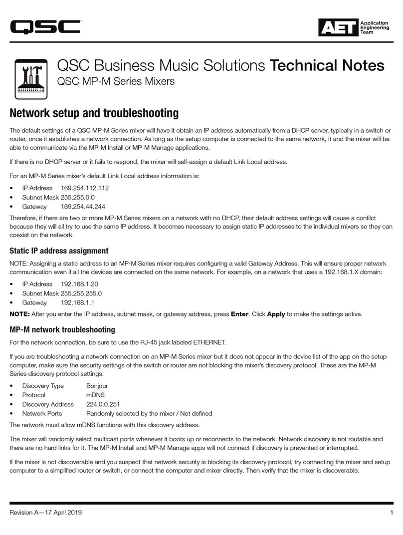 QSC MP-M Series Technical notes