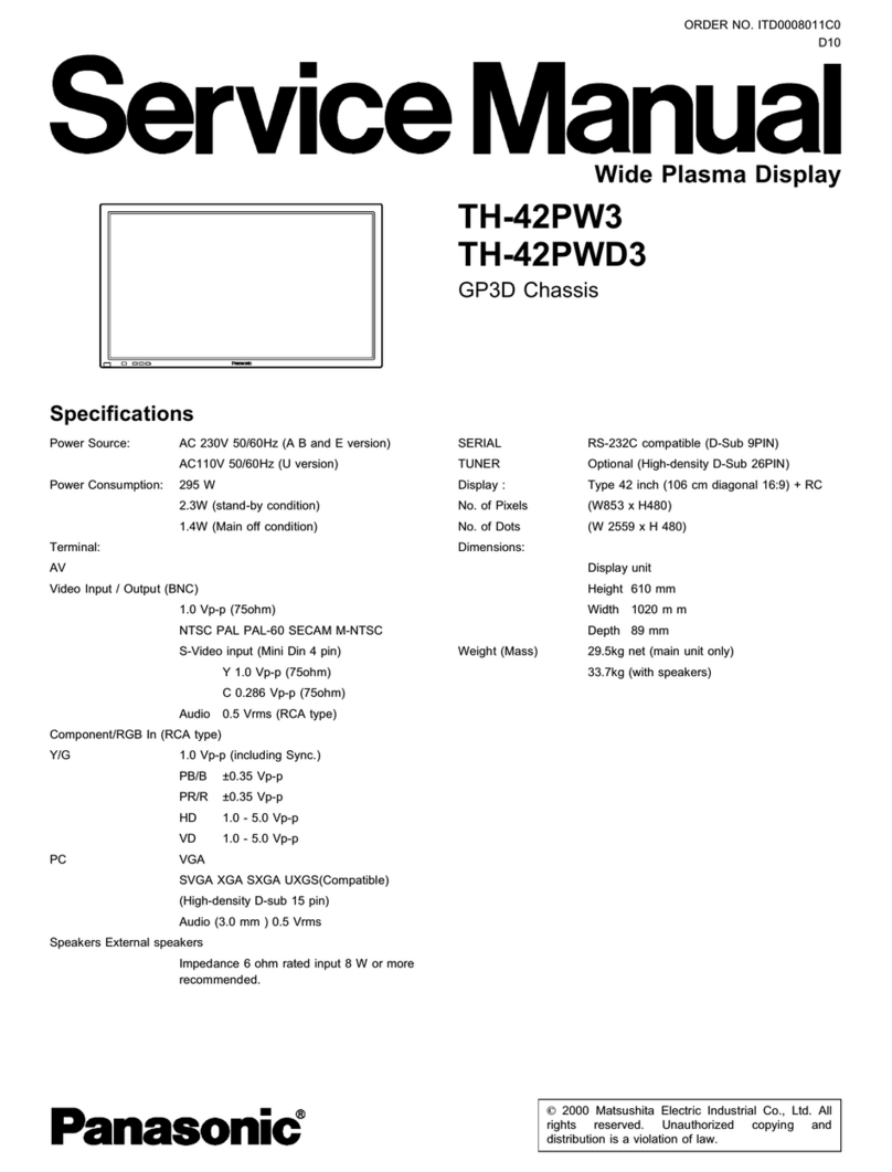 Panasonic Viera TH-42PW3 User manual Panasonic Viera TH-42PW3 User manual