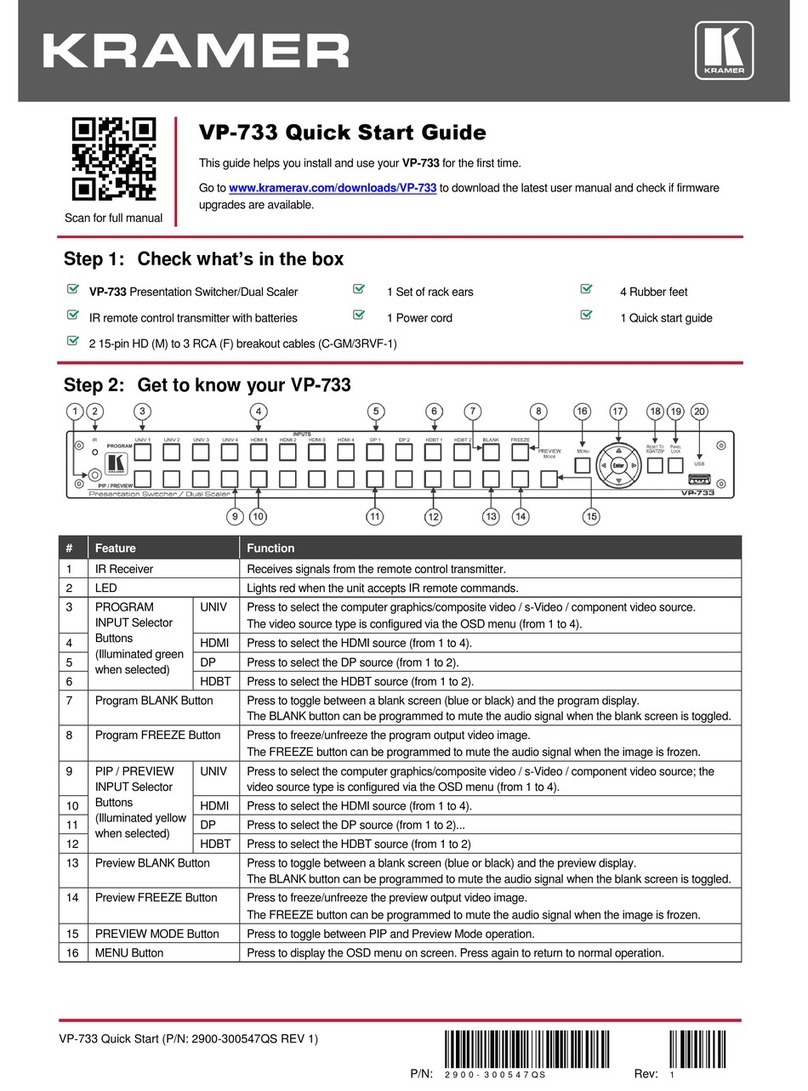 Kramer VP-733 quick start guide