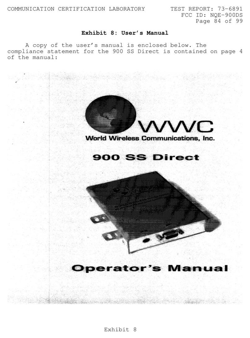 WWC 900 SS Direct Operator's manual