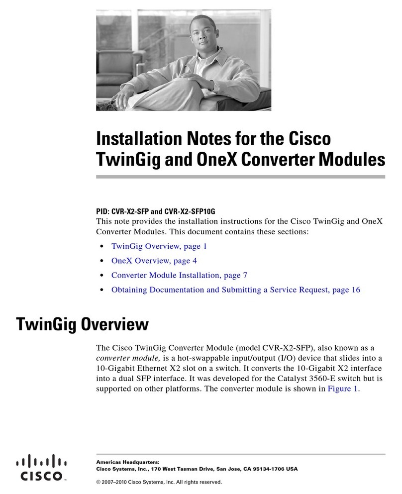 Cisco TwinGig CVR-X2-SFP Quick start guide