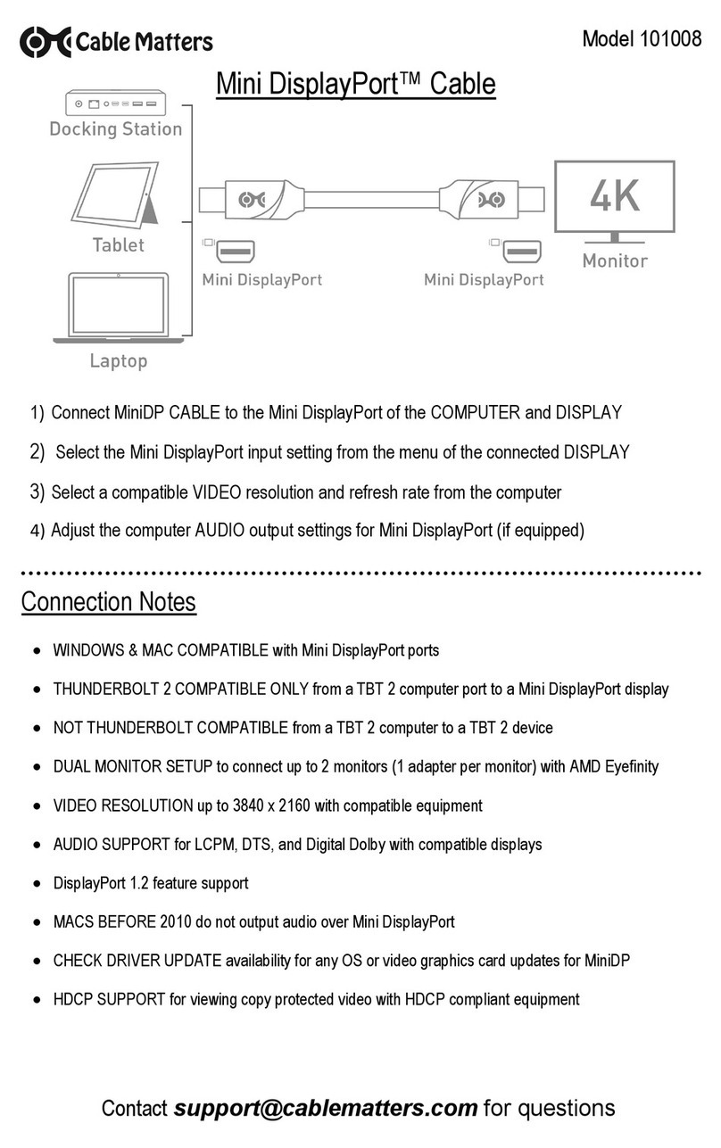 cable matters Mini DisplayPort User manual