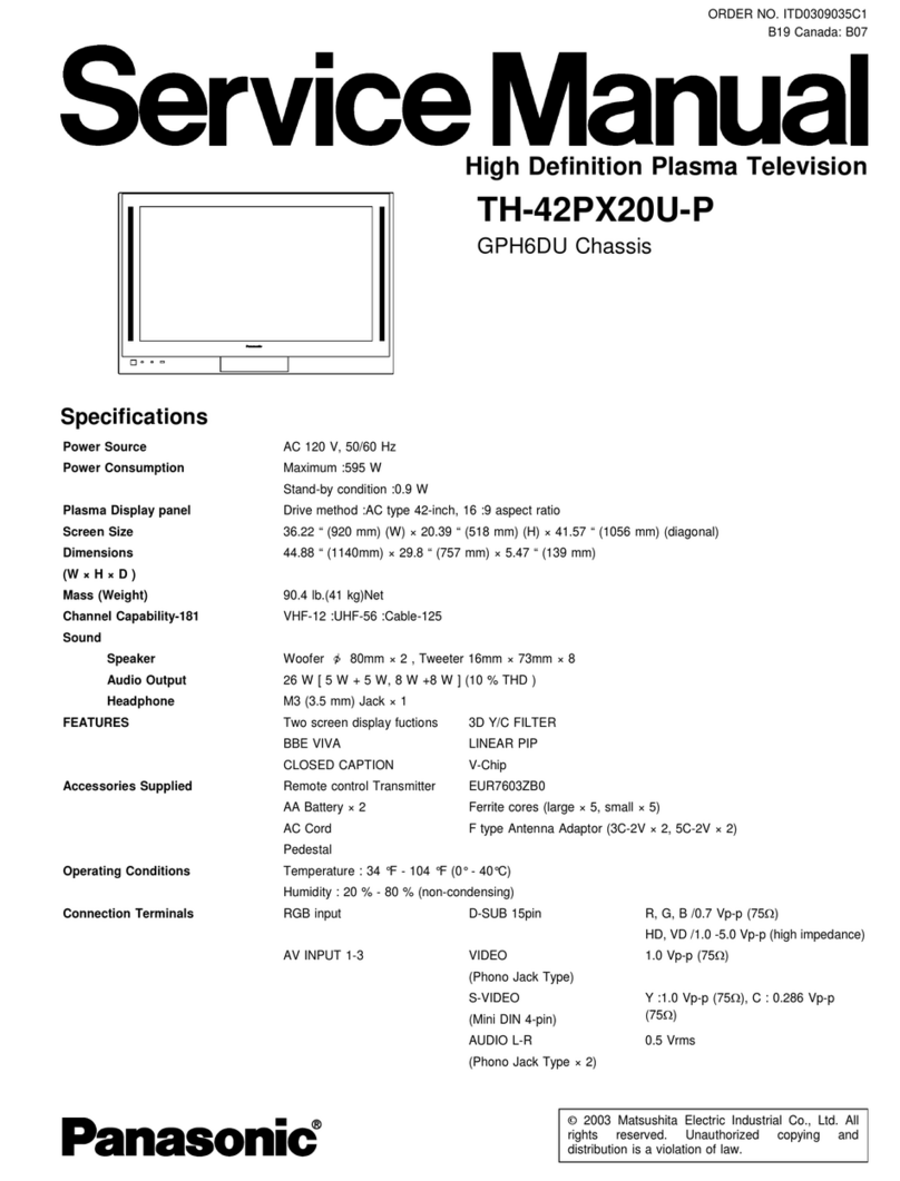 Panasonic TH-42PX20U/P Operating User manual