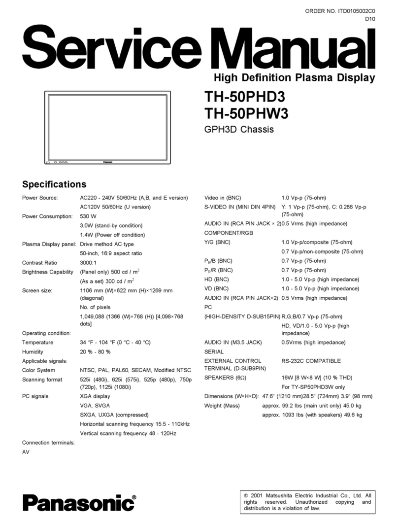 Panasonic TH 50PHD3 Service manual