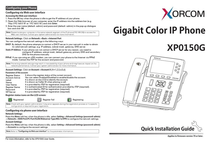 Xorcom XP0150G User manual