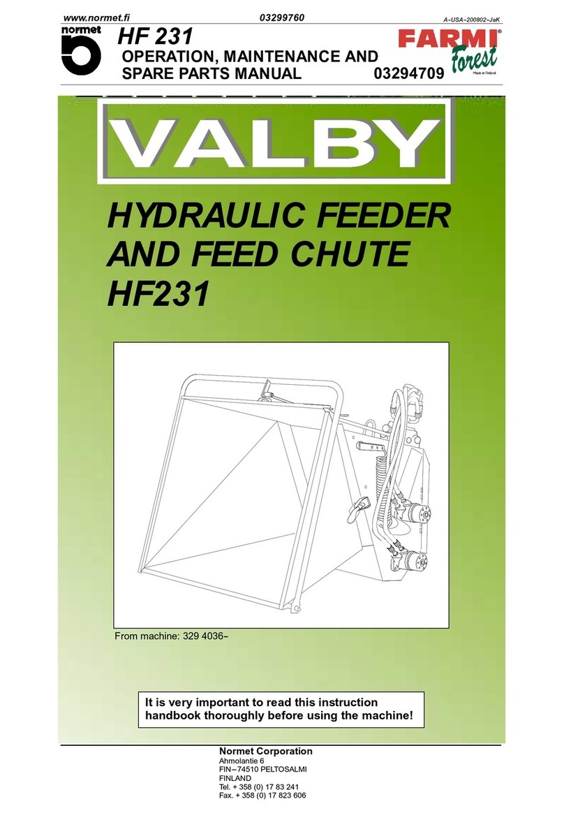 Farmi Forest Corporation VALBY HF 231 OPERATION, MAINTENANCE AND SPARE PARTS MANUAL