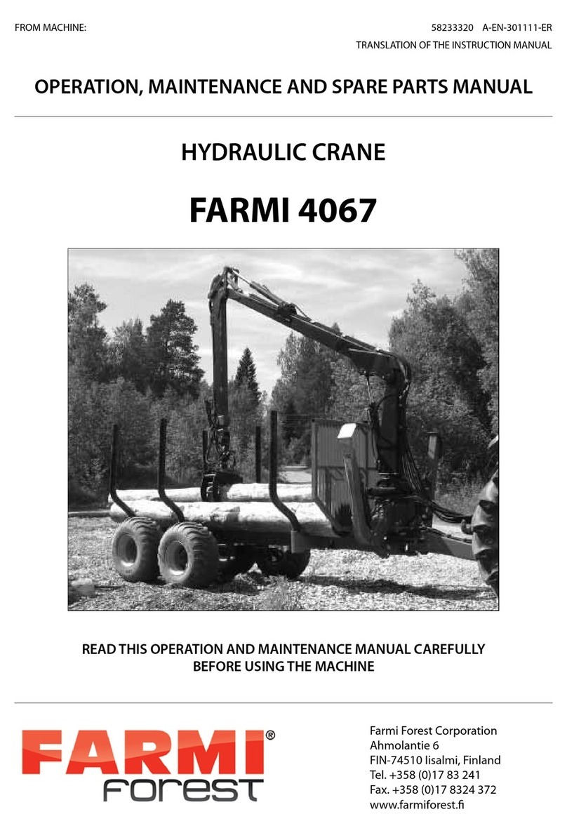 Farmi Forest Corporation 4067 OPERATION, MAINTENANCE AND SPARE PARTS MANUAL Farmi Forest Corporation 4067 OPERATION, MAINTENANCE AND SPARE PARTS MANUAL
