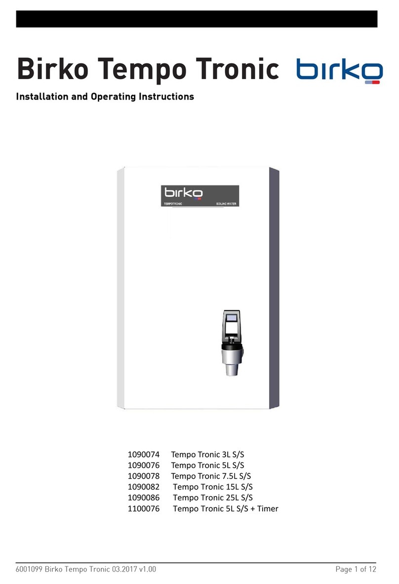 Birko Tempo Tronic 3L S/S Installation and operating instructions
