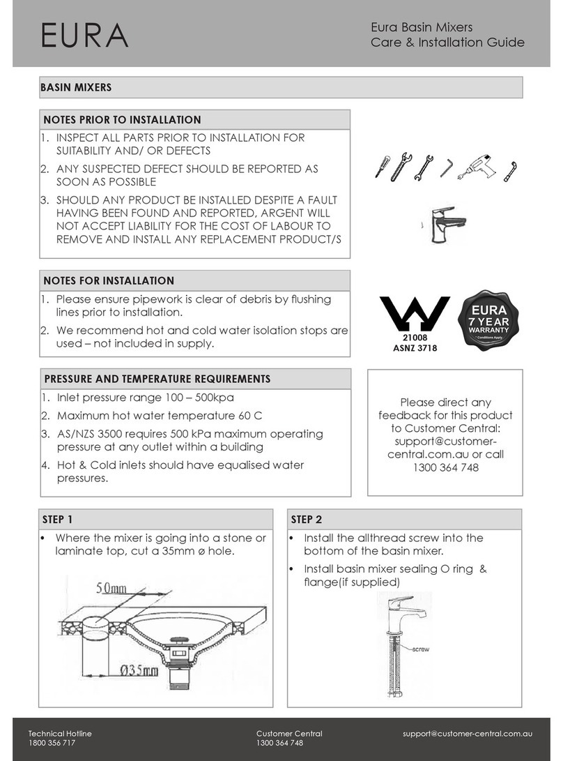 Argent EURA Care & Installation Guide Argent EURA Care & Installation Guide